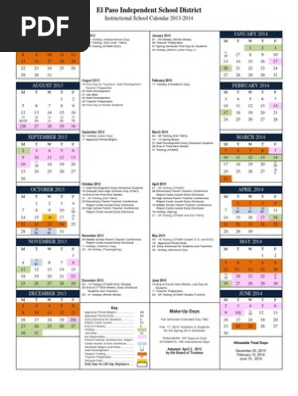 instructional-calender-episd-2013-2014-pdf-schools-texas