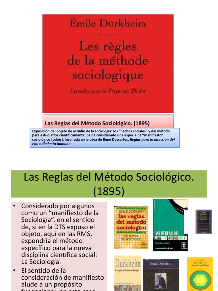Las Reglas del Método Sociológico Scientific Method Émile Durkheim