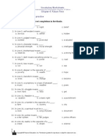 Worksheet 2. Write The Letters of The Correct Completions in The Blanks