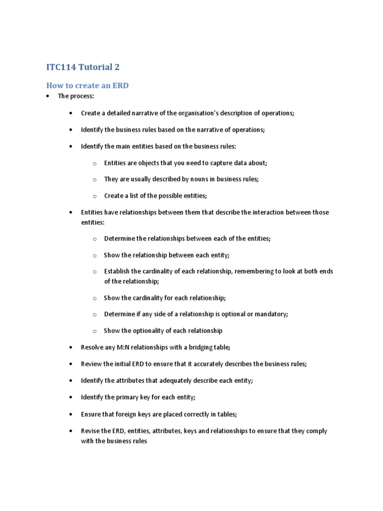 Creating an ERD: Step-by-Step Guide | PDF