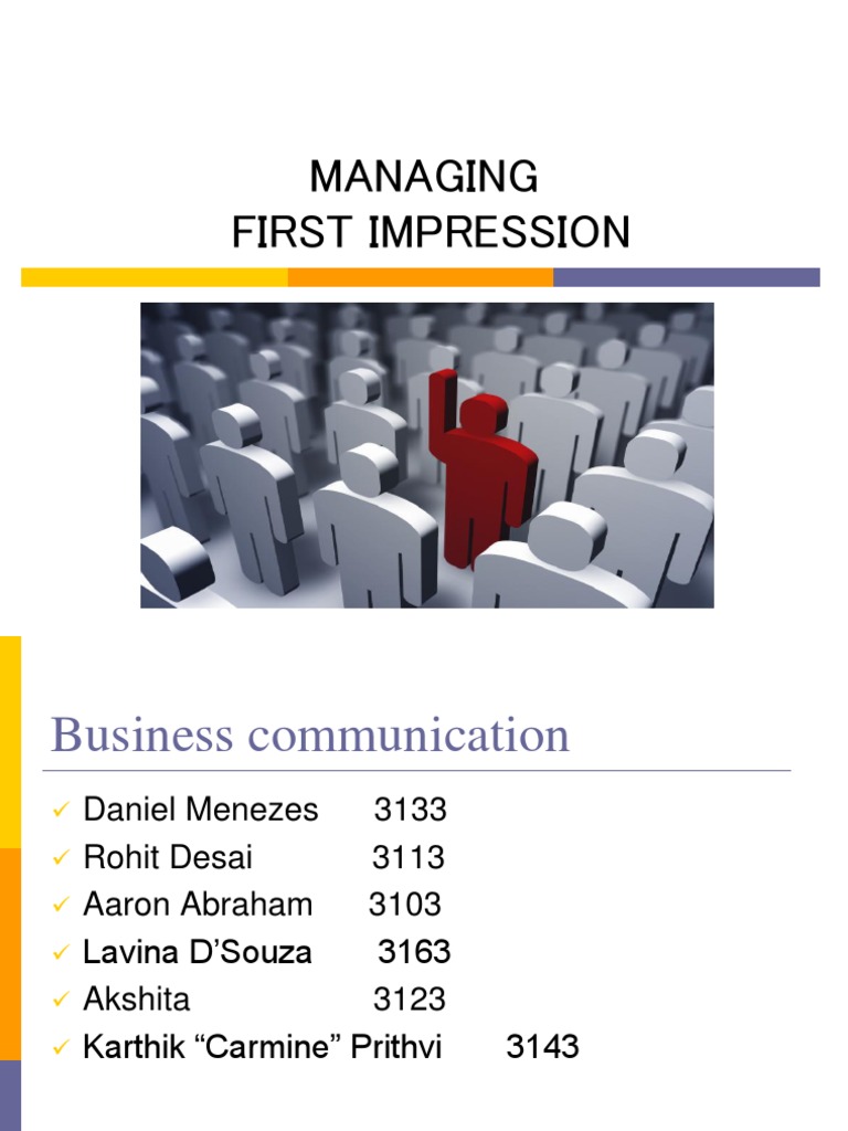 First Impression Pdf Body Language Nonverbal Communication