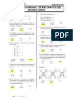 8 Olimpiada Nacional de Matemática 2012 Segundo Grado