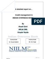 Credit Management in Indian Overseas Bank by AKASH DIXIT  