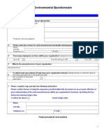 Example Environmental Questionnaire