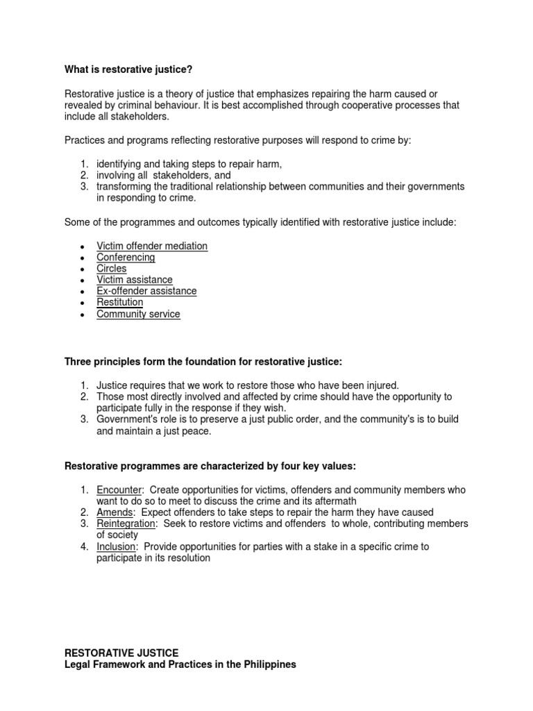 Restorative Justice PDF Restorative Justice Victimology