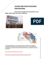 Decentralisation and Peace Building in The Western Balkans