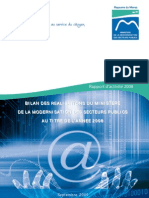 Rapport D'activité 2008.BILAN DES REALISATIONS DU MINISTERE DE LA MODERNISATION DES SECTEURS PUBLICS AU TITRE DE L'ANNEE 2008