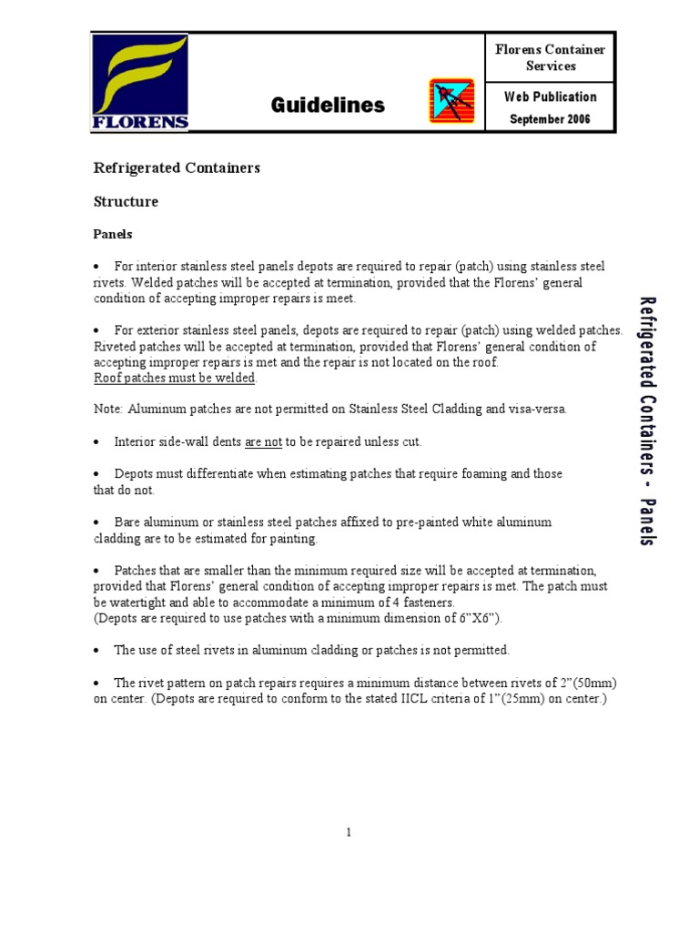 Reefer Container Repair Guidelines | PDF | Rivet | Screw
