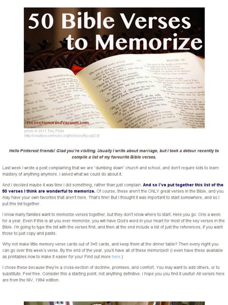 50 Verses to Memorize Together | PDF | Fruit Of The Holy Spirit ...