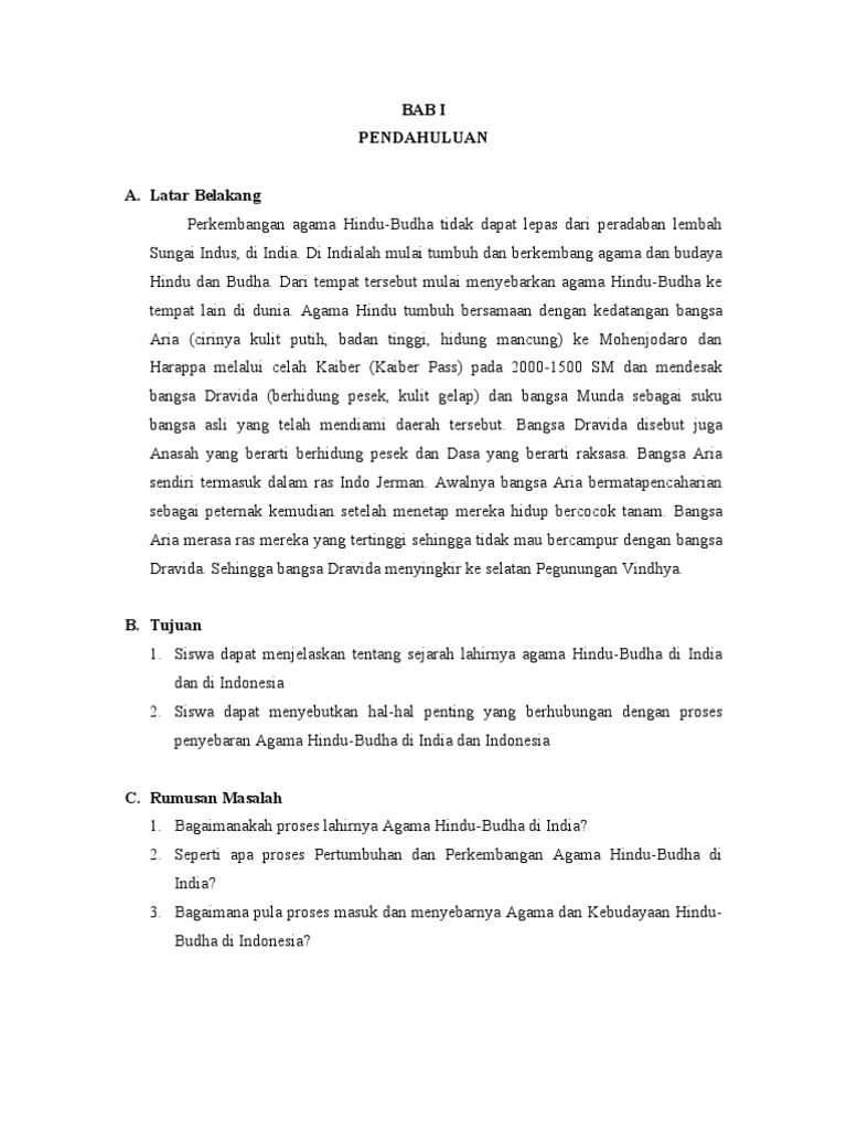 Makalah Tentang Sejarah Lahirnya Agama Hindu Dan Budha Di Indonesia