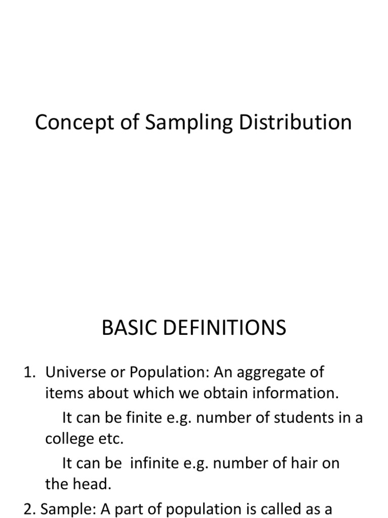 Concept of Sampling Distribution | PDF | Errors And Residuals ...
