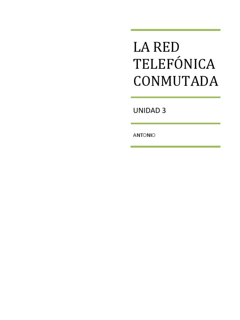 La Red Telefónica Conmutada Pdf Señalización Telecomunicaciones