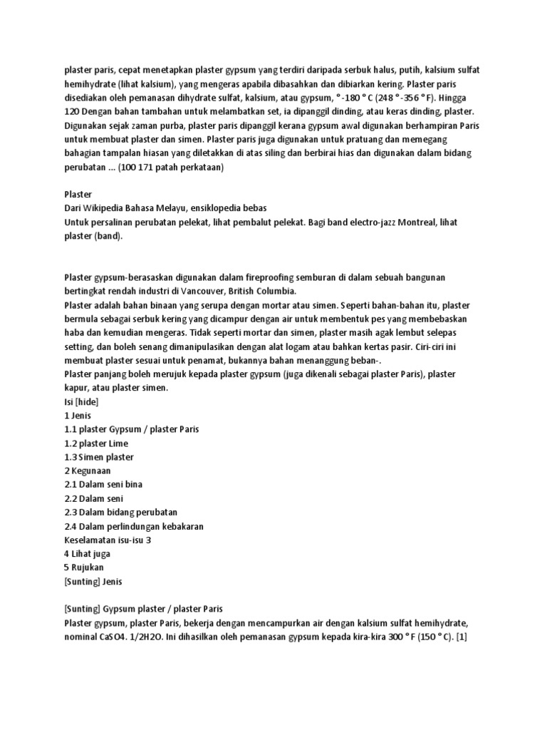 Jenis dan Kegunaan Plaster Paris | PDF