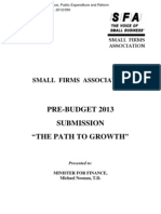 11 SFA Pre Budget 2013 Submission Final