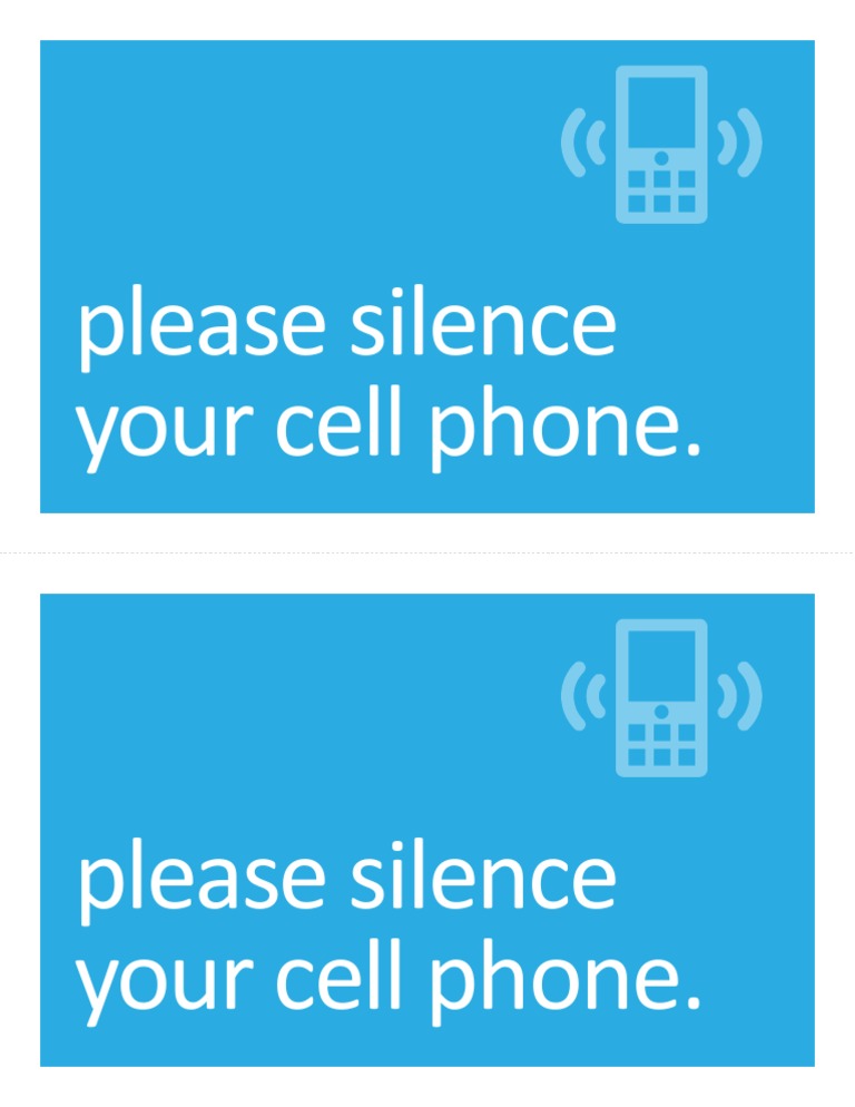 Please Silence Your Cell Phone | PDF