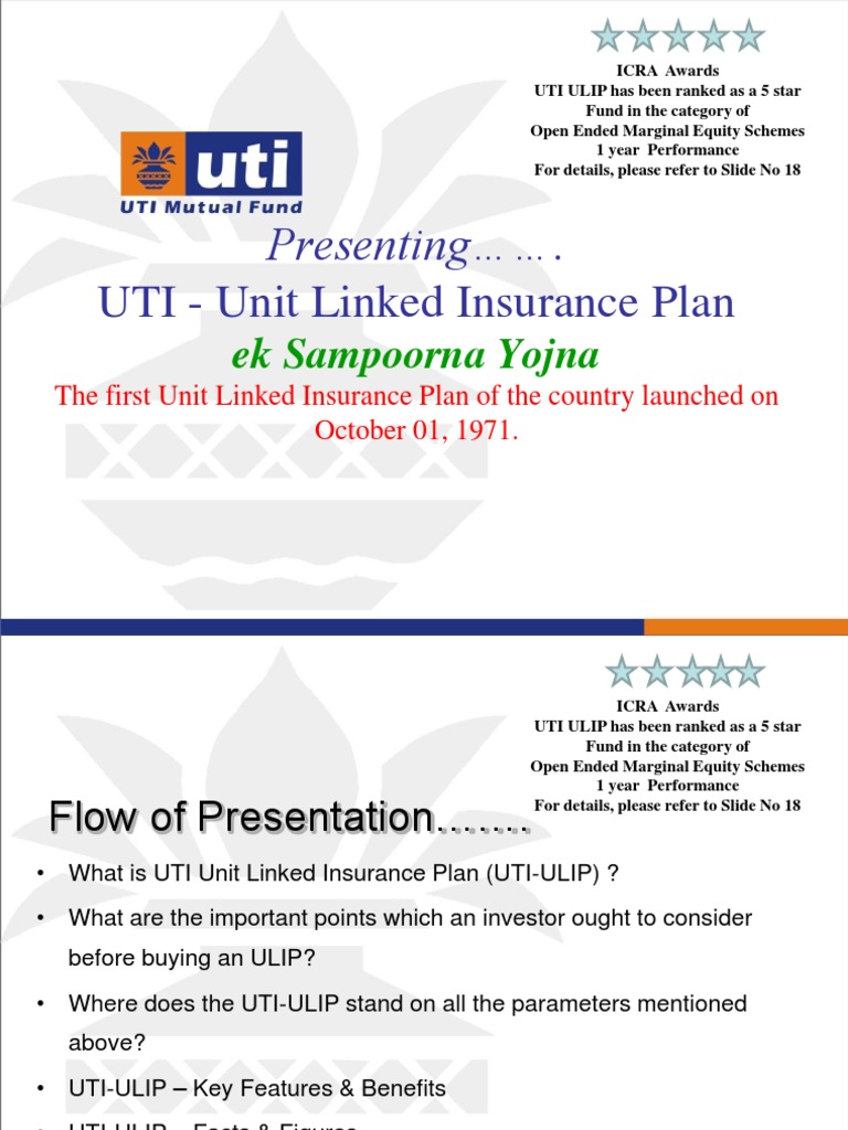 Presenting . UTI Unit Linked Insurance Plan PDF Life Insurance