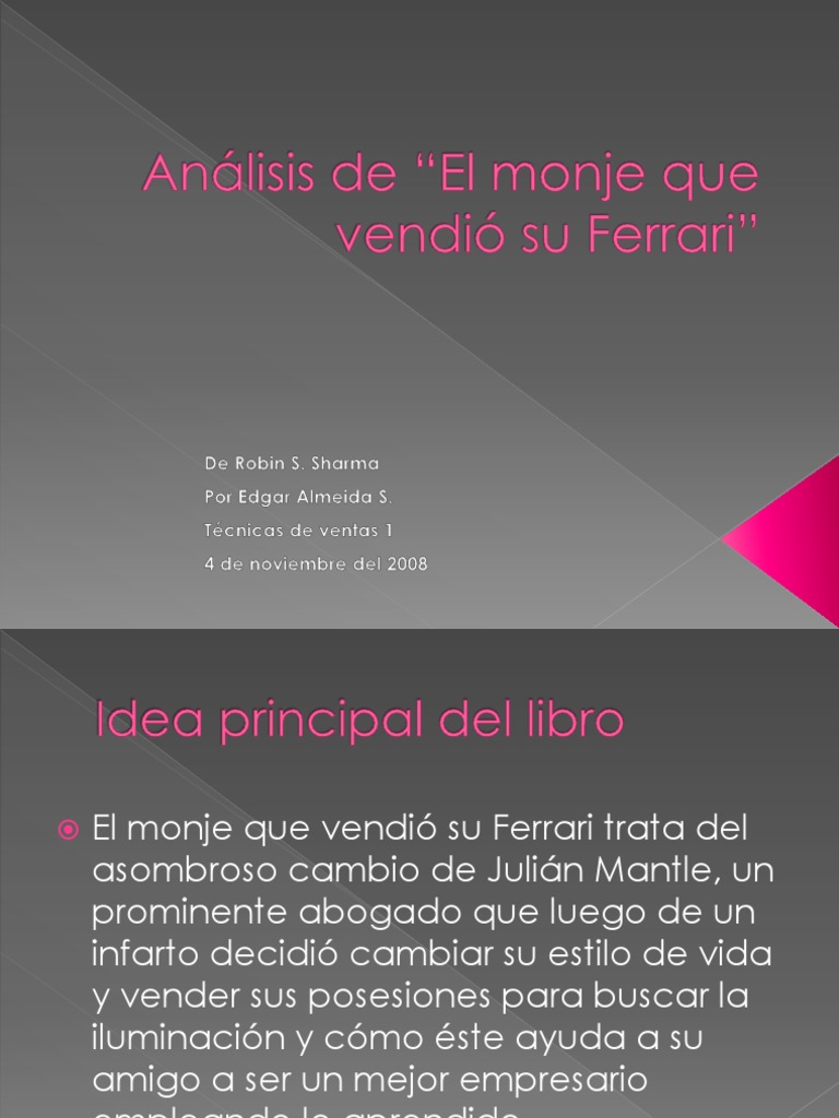 Analisis El Monje Que Vendio Su Ferrari