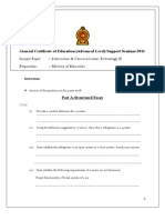 Information and Communication Technology Paper 2 Structred