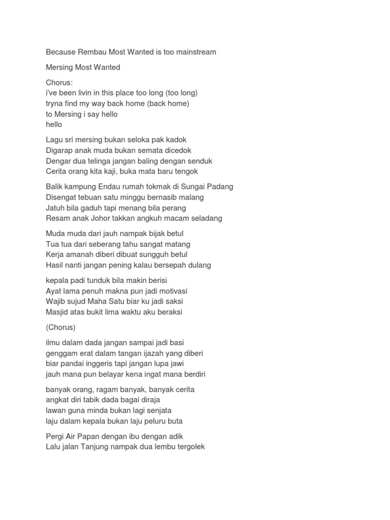 Mersing Most Wanted Pdf