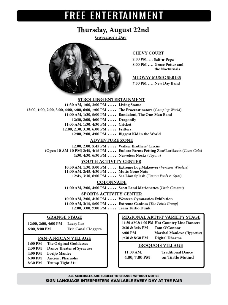 NYS Fair Schedule Aug22 PDF Cattle Livestock