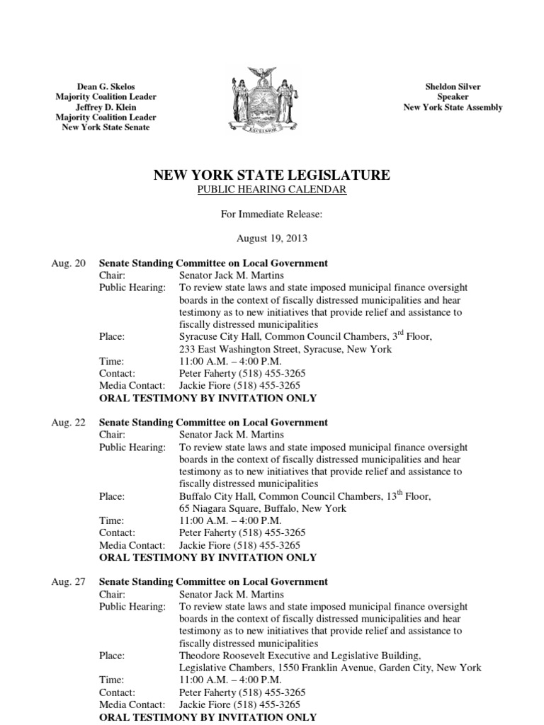 August 19 2013 Public Hearing Calendar PDF United States Senate
