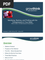 Growthink, Backing-Profiting With Entrepreneurs in Your Midst