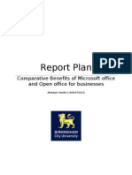 Report Plan: Comparative Benefits of Microsoft Office and Open Office For Businesses