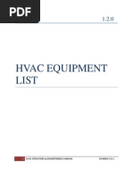 HVAC Equipment List