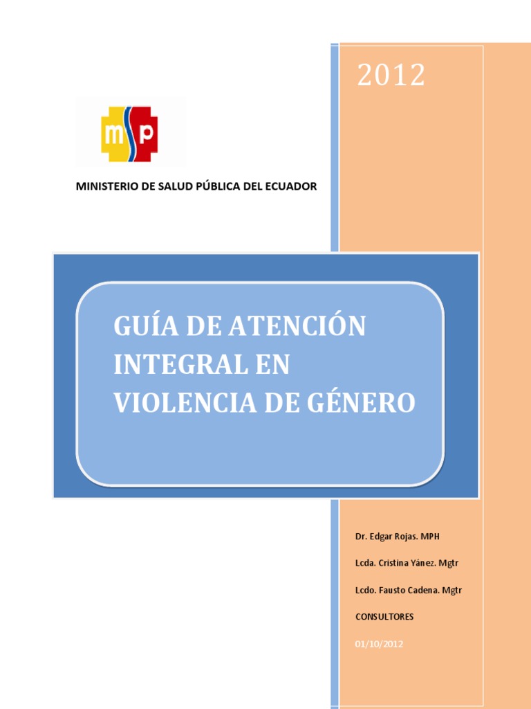 Guía de Atención Integral en Violencia de Género | PDF | Adultos ...
