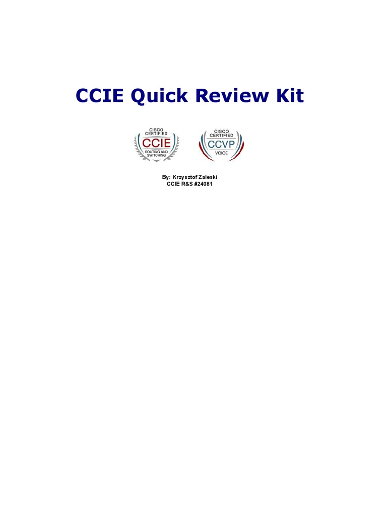 CCIE RS Quick Review Kit | PDF | Teaching Methods & Materials