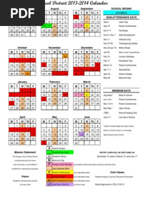 SUSD 2013-2014 District Calendar | PDF
