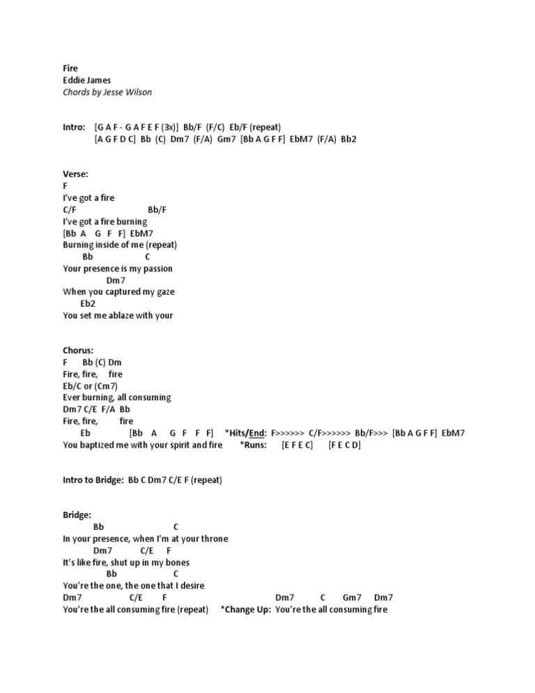 Fire by Eddie James (Chords)
