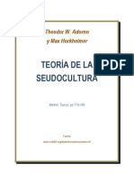 Adorno Theodor - Teoria de La Seudocultura