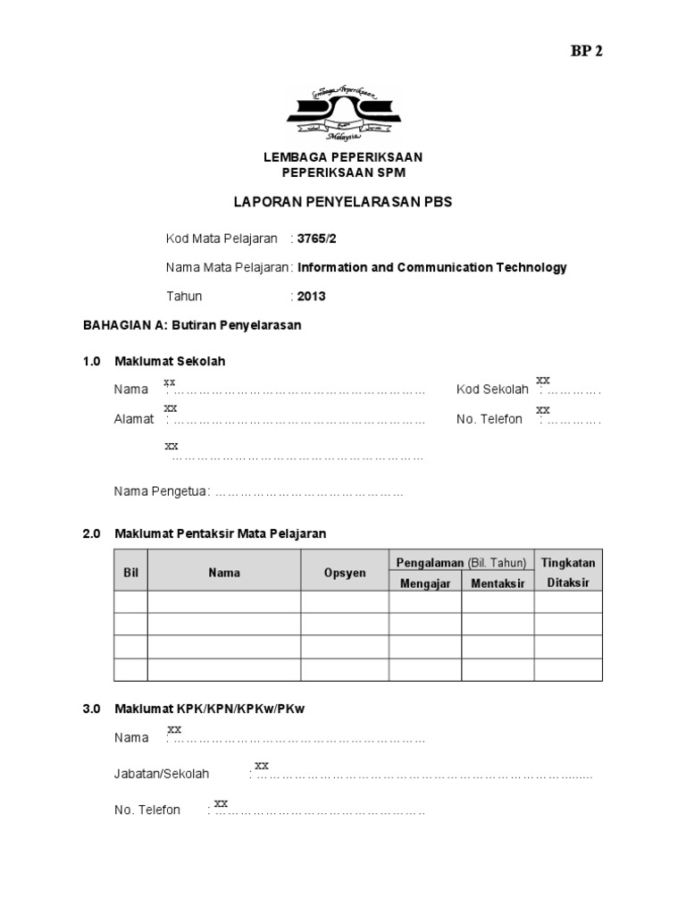 Borang bp2 | PDF