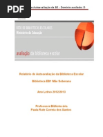 Relatorio bibllioteca da EB1 Mãe Soberana