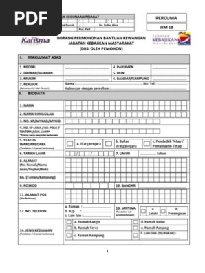 borang permohonan bantuan kebajikan program intervensi masyarakat india