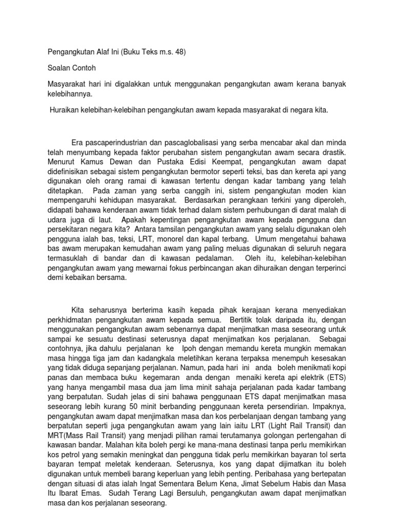 Kelebihan Pengangkutan Awam Pdf