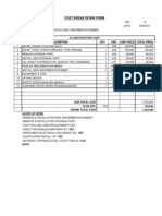 Cost Break Down Form: Item Description QTY Unit Unit Price Total Price A-Construction Cost