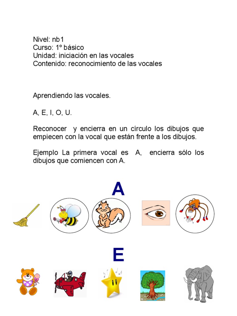 Actividades para Reconocer Vocales | PDF