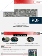 Proyecto UNAM Proceso de remoción de fosfatos, metales pesados y colorantes presentes en agua empleando como adsorbentes escorias metalúrgicas de la industria del hierro