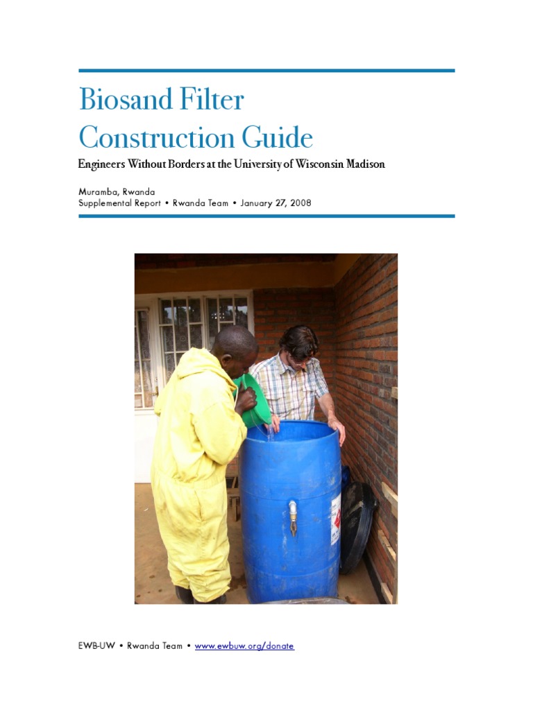 Biosand Filter Construction Guide PDF Filtration Plumbing