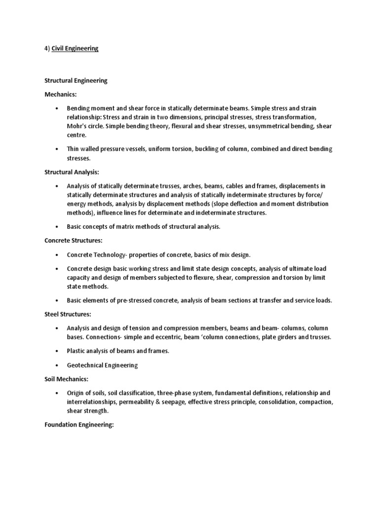 Gate Syllabus | PDF | Beam (Structure) | Water Resources