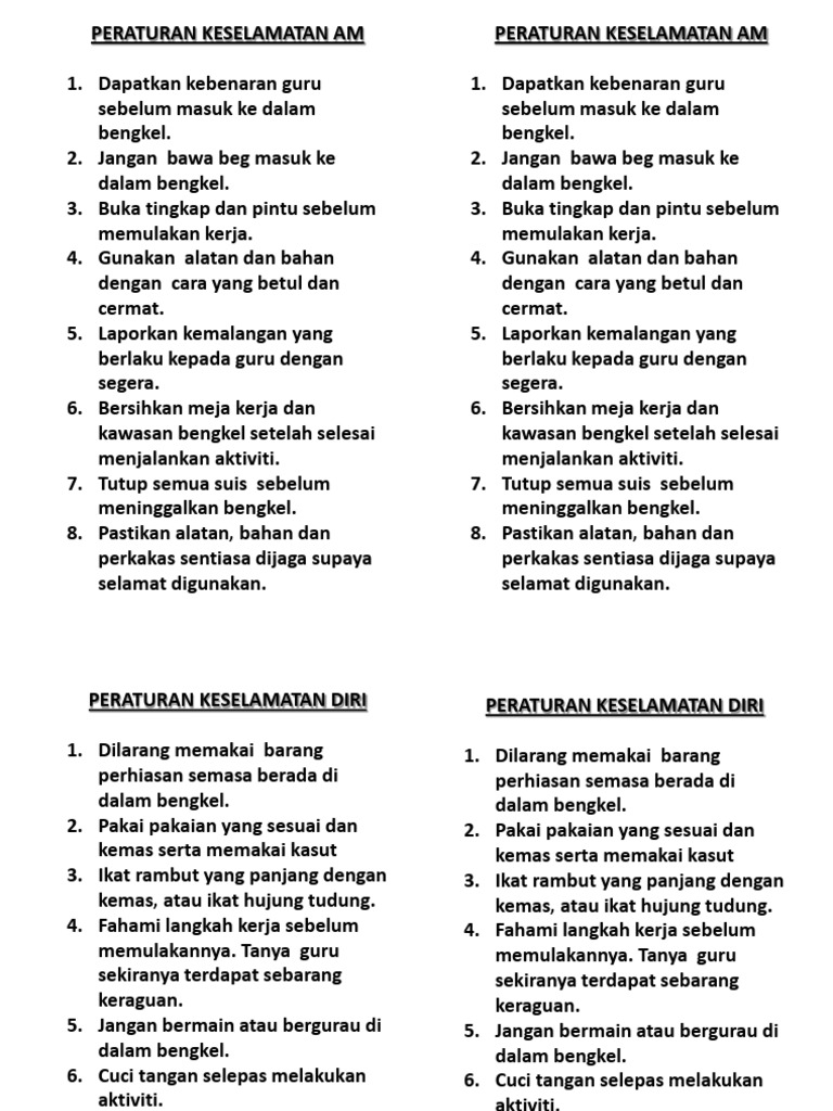 Peraturan Keselamatan Pdf