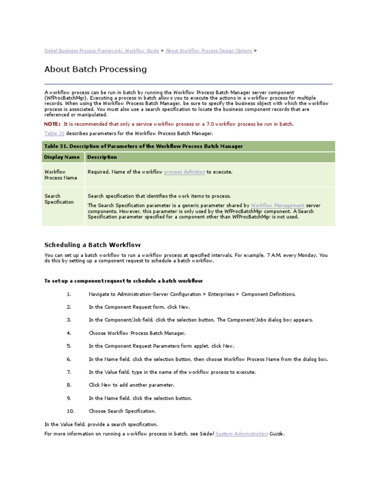 Batch Workflow Process Management Guide | PDF | Business Process ...