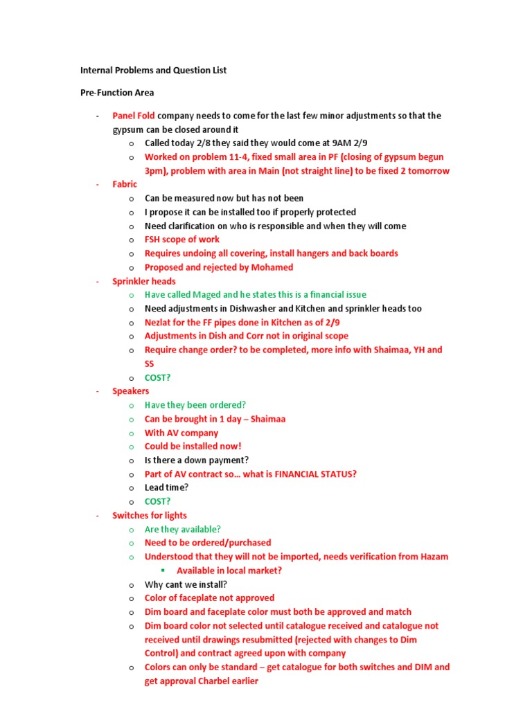 Internal Problems and Question List 2 8 10 Part2 | PDF