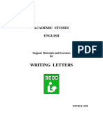Susport Materials and Exercises for Writting Letter