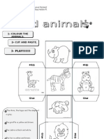 Color Animals & Cut Paste Activities for 1st Grade