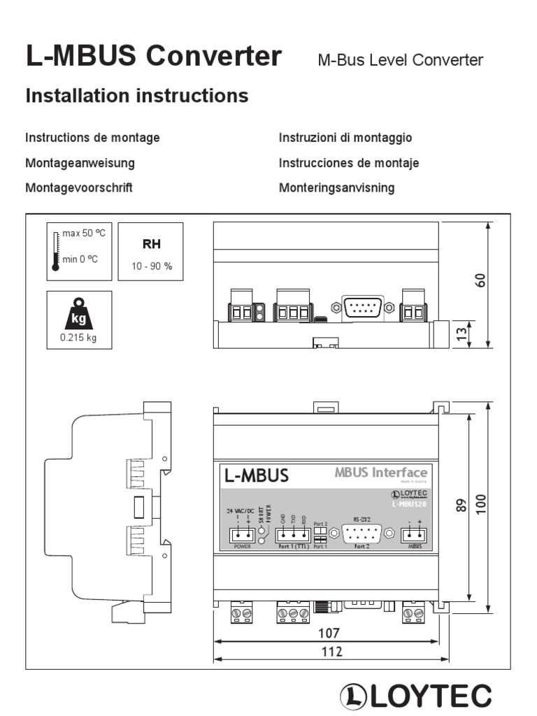 L-MBUS Converter Installation Guide | PDF | Telecommunications ...