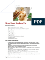 Resep Donat Singkong Ubi