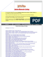 Kubota Service Manual Downloads